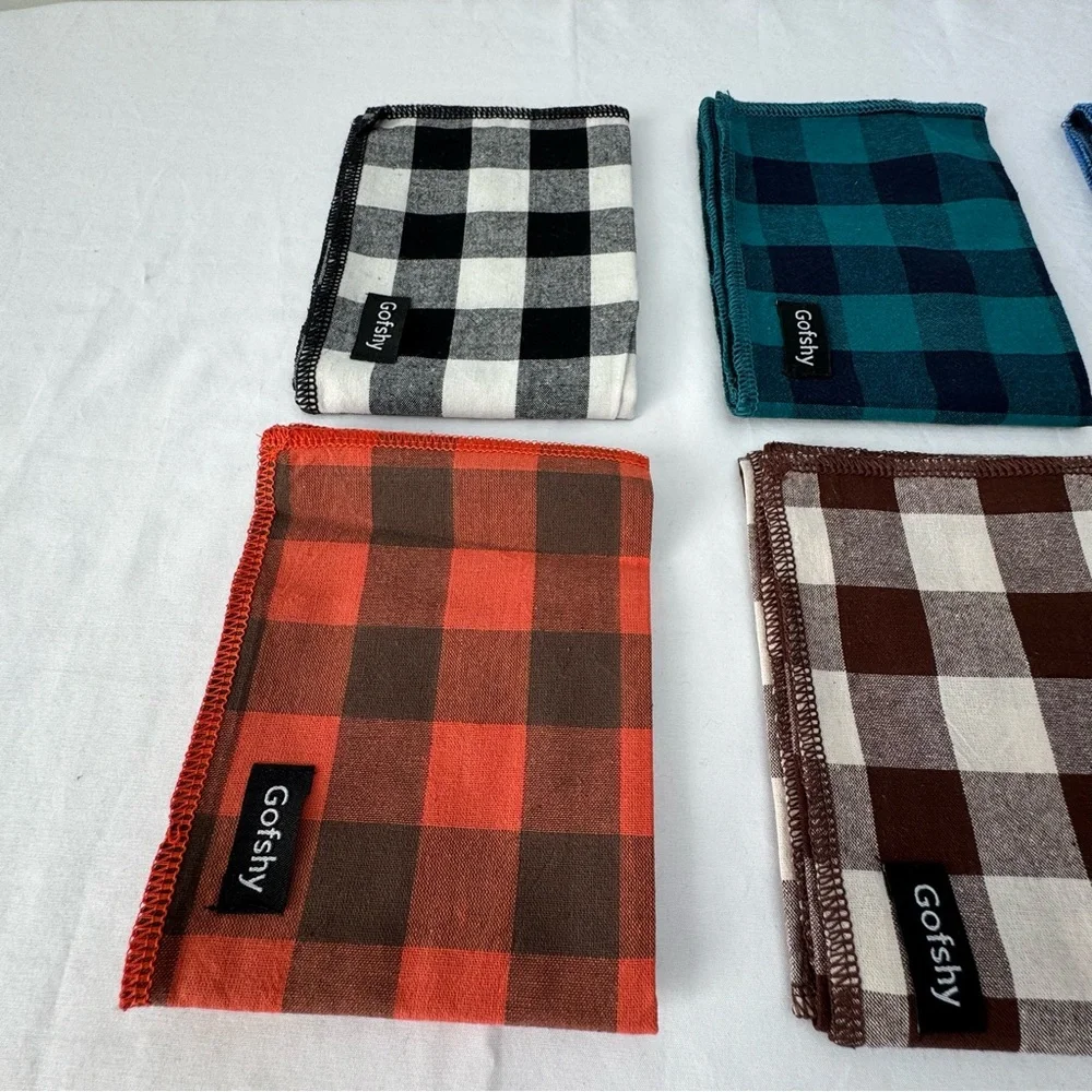 Pet Bandanas Plaid Buffalo Check Dog Cat  Scarf 6pcs